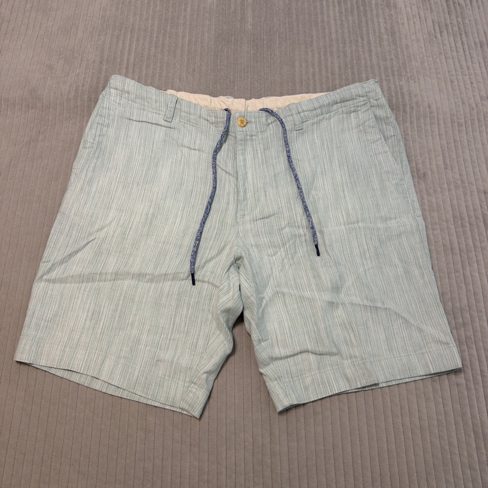 Tommy Bahama Men's Beige Herringbone Linen Blend Flat Front Shorts Size XXL